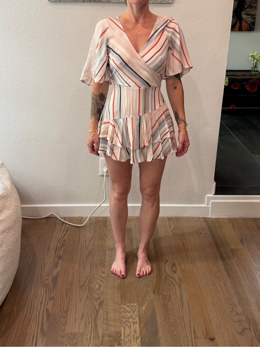 Saints + Secrets Romper w/ built-in shorts (S)